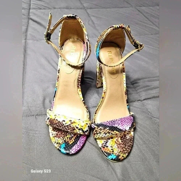 Report snakeskin print chunky block heels - Picture 4 of 5